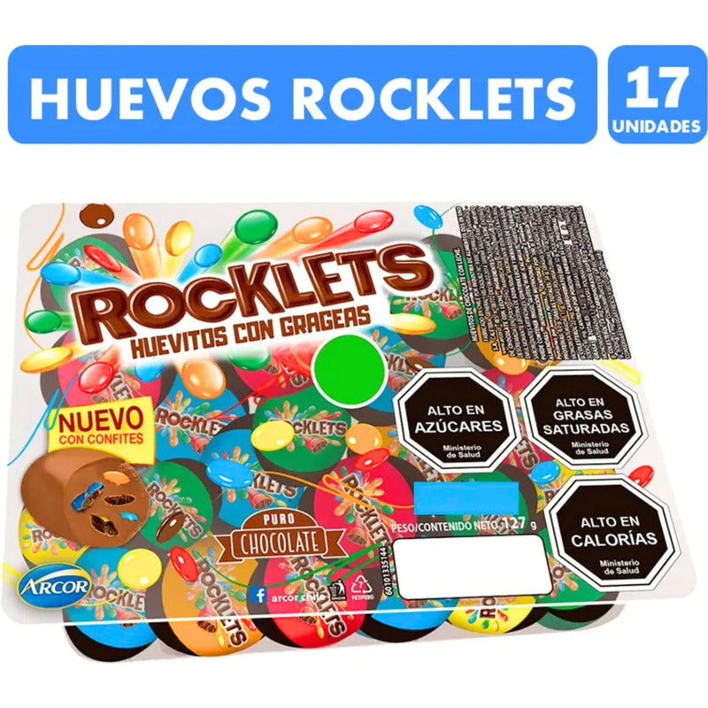 Huevitos De Pascua Rocklets Confites Con Chocolate (17 Uni)