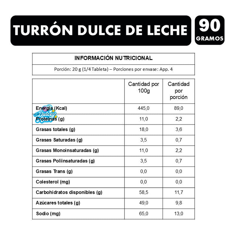 Turrón De Maní Dulce De Leche Valentte (barra Con 90 Gramos)