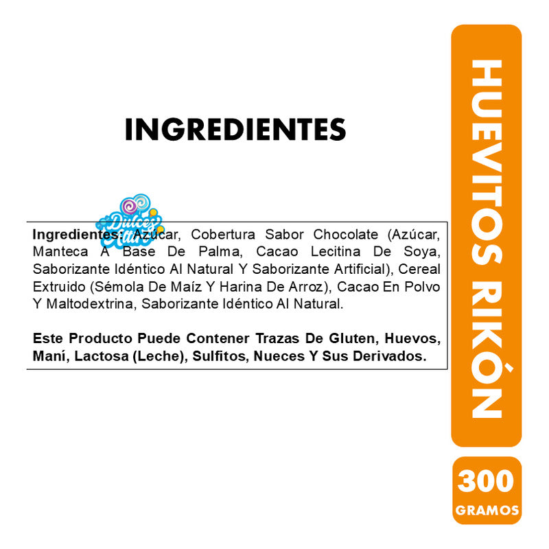Huevitos Tipo Cholito De Chocolate -rikón (bolsa 300 Gramos)