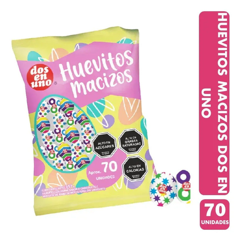 Huevitos De Pascua Macizos Dos En Uno - Bolsa De 70 Unidades