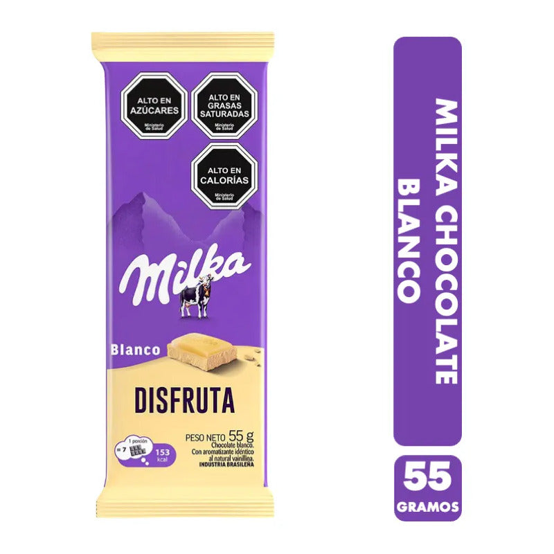 Chocolate Blanco Milka (barra De 55 Gramos)