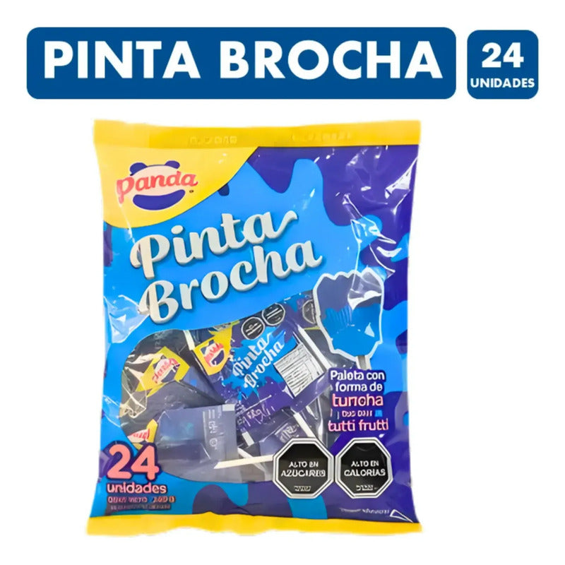 Paleta Pinta Brocha De Panda Sabor Tutti Frutti (24 Uni)