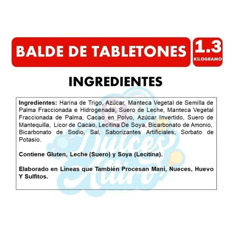 Balde De Galletas Tabletones Sabor Chocolate - Fruna 1.3 Kg