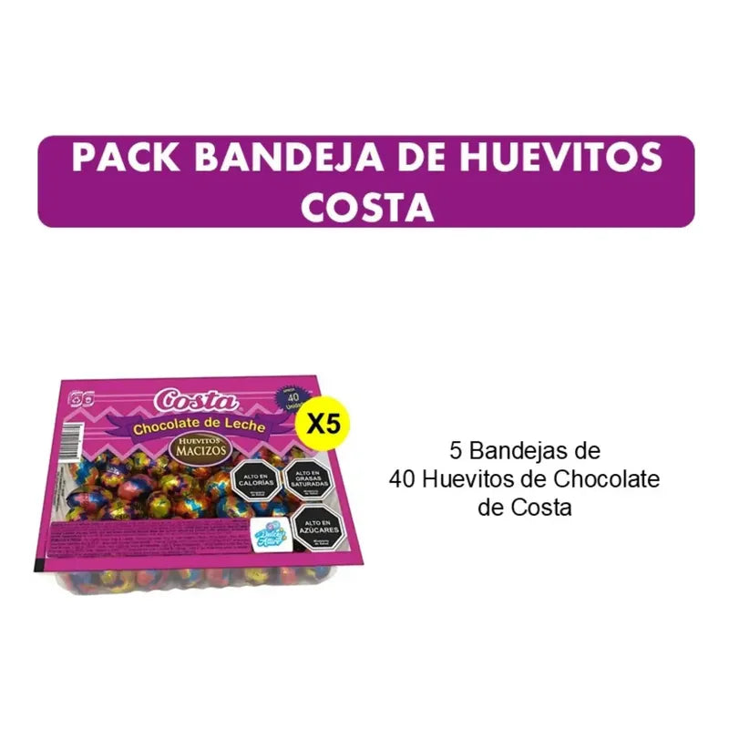 Pack Huevitos De Chocolates Costa (5 Bandejas 40 U)