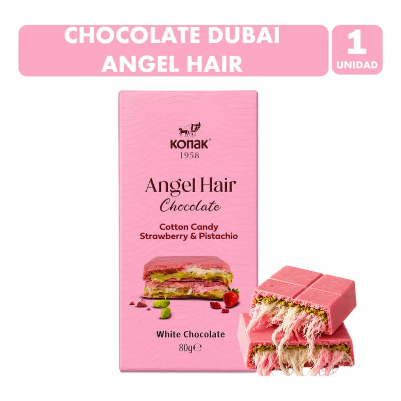 Chocolate Dubai Angel Hair De Mabú - Barra De 100g