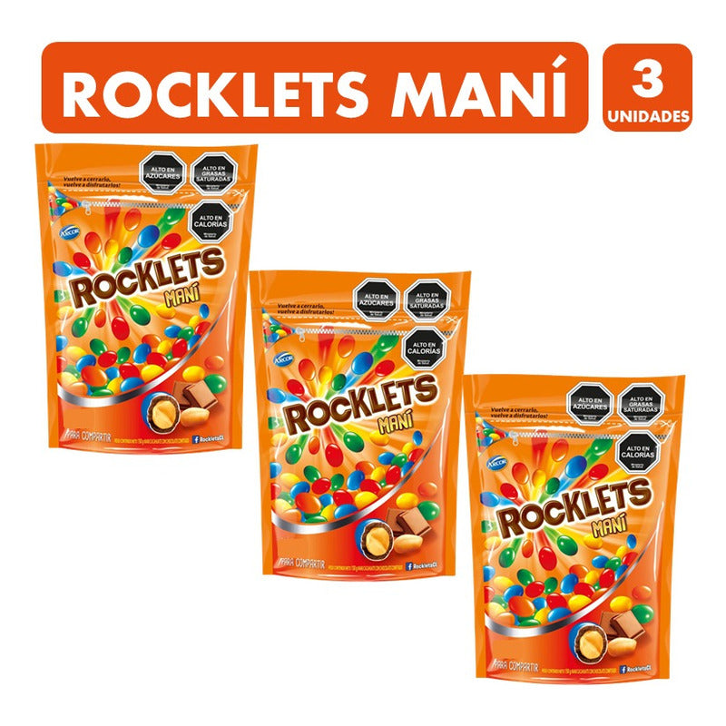 Chocolate Rocklets Maní Doypack - Arcor (pack De 3 Unidades)