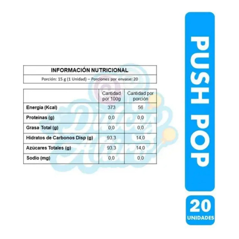 Push Pop Caramelos Chupadedos (display Con 20 Unidades)