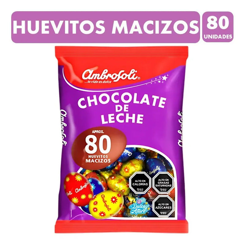 Huevitos De Pascua Ambrosoli Chocolate Macizo (bolsa 80uni)