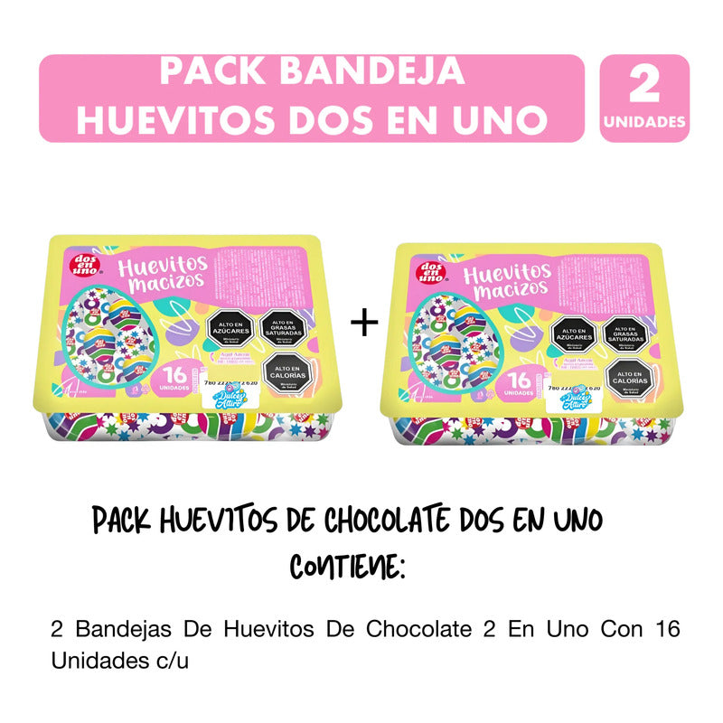 Huevitos Dos En Uno - Pack 2 Bandeja De 16 Unidades