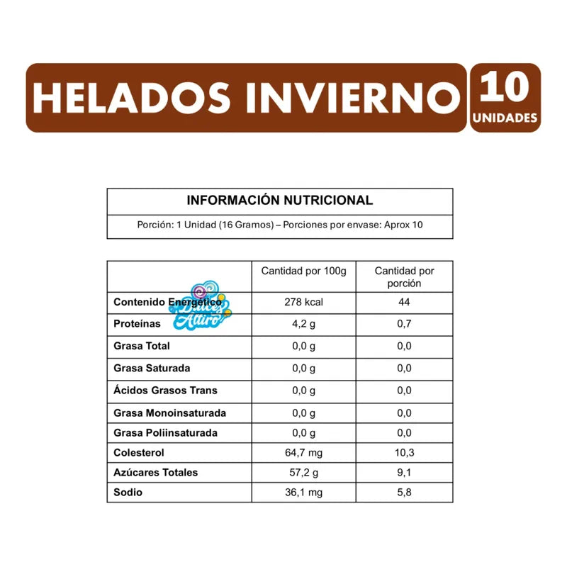 Helados De Invierno Con Cobertura De Chocolate (10 Uni)