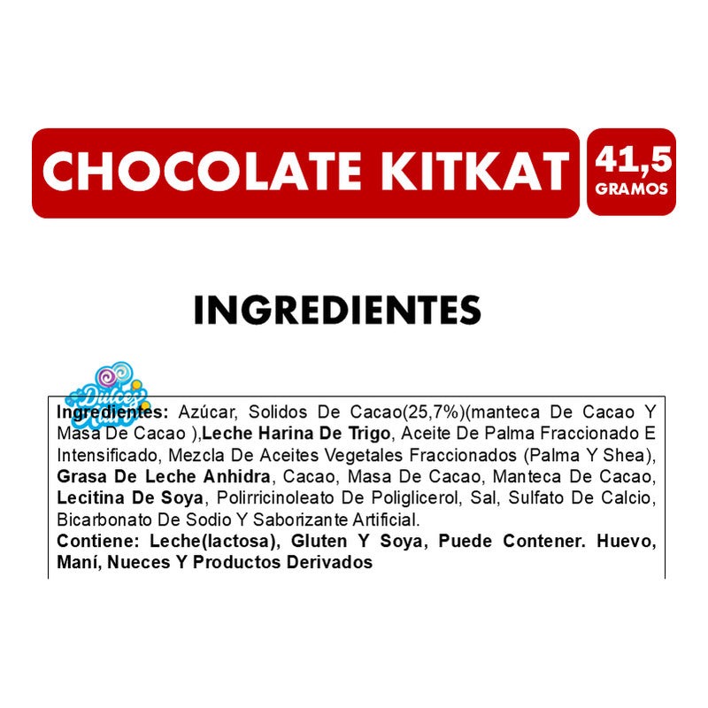 Kit Kat Individual De Nestlé De Chocolate De Leche (unidad)