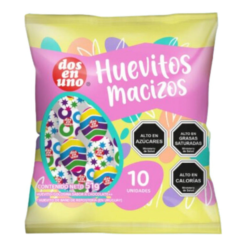 Huevitos De Chocolate Macizos Dos En Uno (bolsa Con 10 Uni)