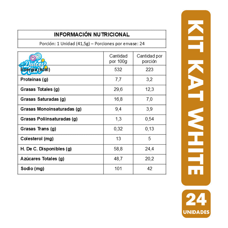 Kit Kat White Por Mayor Chocolate Blanco (caja Con 24 Uni)