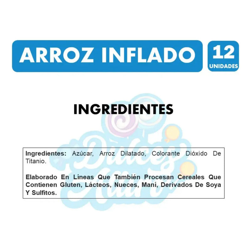Cereal De Arroz Inflado Azucarado - Pack Con 12 Unidades
