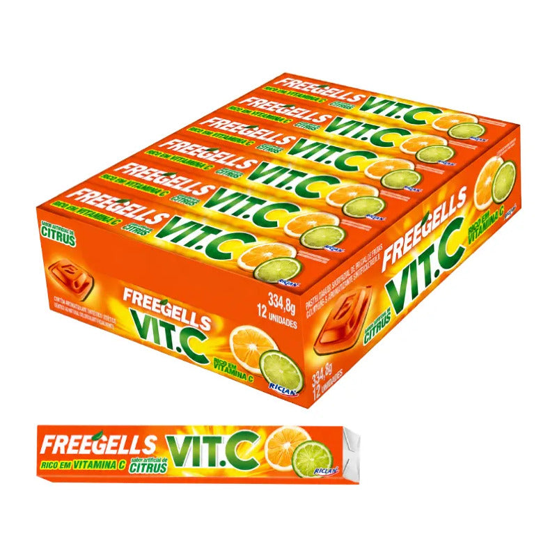 Freegells Caramelos Sabor Citrus Con Vitamina C (caja 12u)
