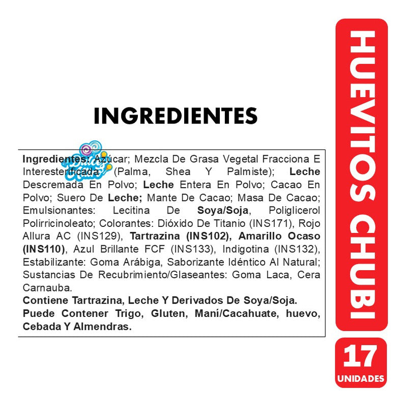 Huevitos De Chubi De Arcor Con Confite (caja Con 17un)