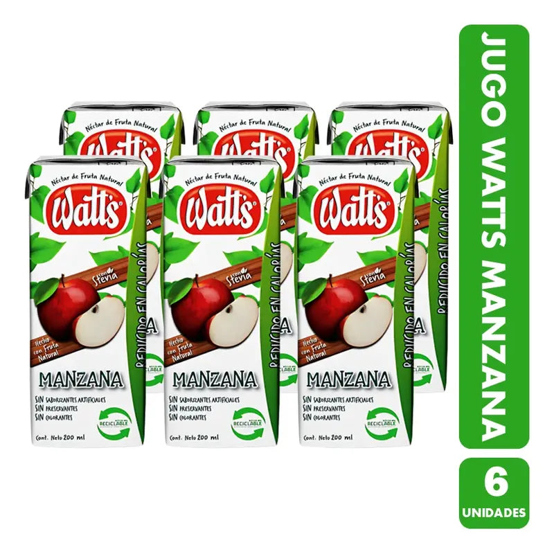 Jugo Sabor Manzana De Watts - Regreso A Clases (pack 6 Uni)