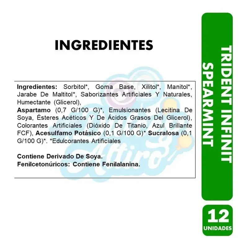Trident Infinit - Chicle Sabor Menta Caja Premium Con 12 Uni
