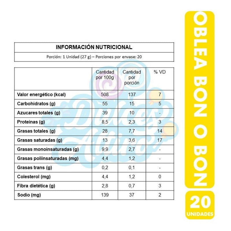 Bon O Bon En Formato De Oblea Arcor (caja Con 20 Unidades)
