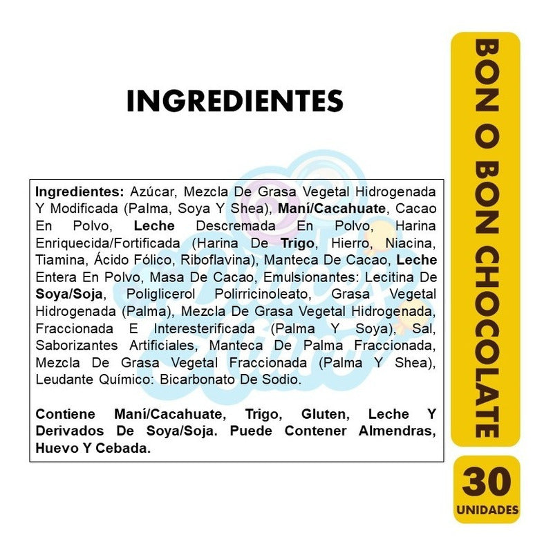 Bon O Bon De Arcor - Sabor Chocolate (caja Con 30 Unidades)