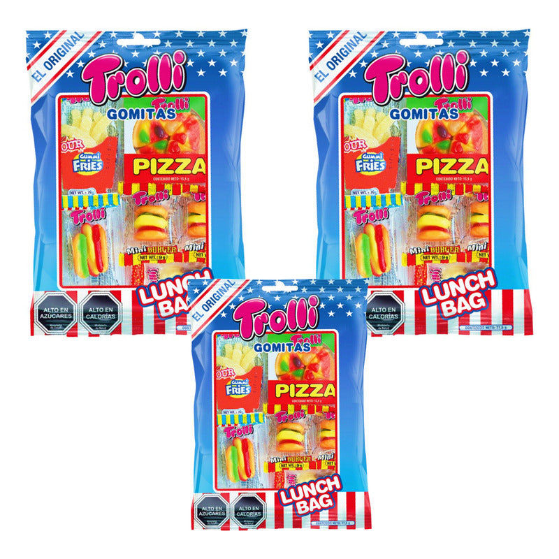 Gomitas Trolli En Formato Lunch Bag (pack De 3 Bolsas)