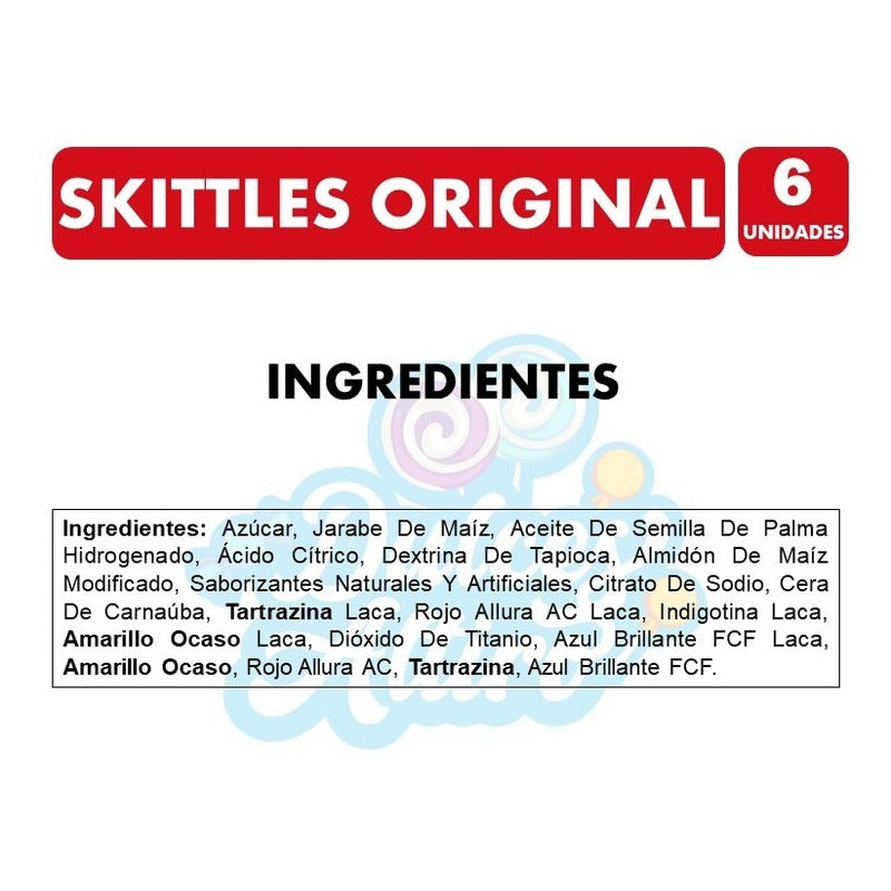 Dulces Skittles Original - Sabores Surtidos (pack De 6 Uni).