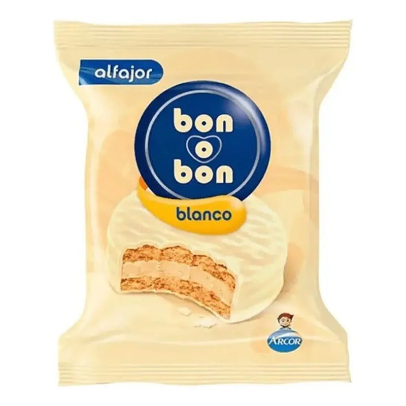 Pack De 10 Alfajores Bon O Bon - Sabor Chocolate Blanco