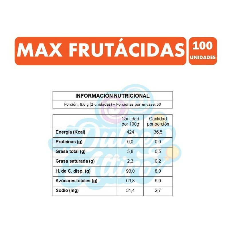 Max Frutacidas - Masticables Colombina (contiene 100 Uni)