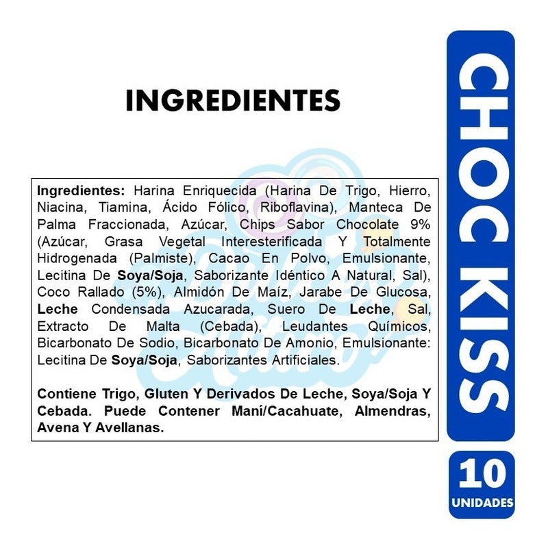 Galletas Colación Chockiss - Pack De 10 Unidades De 35gr C/u