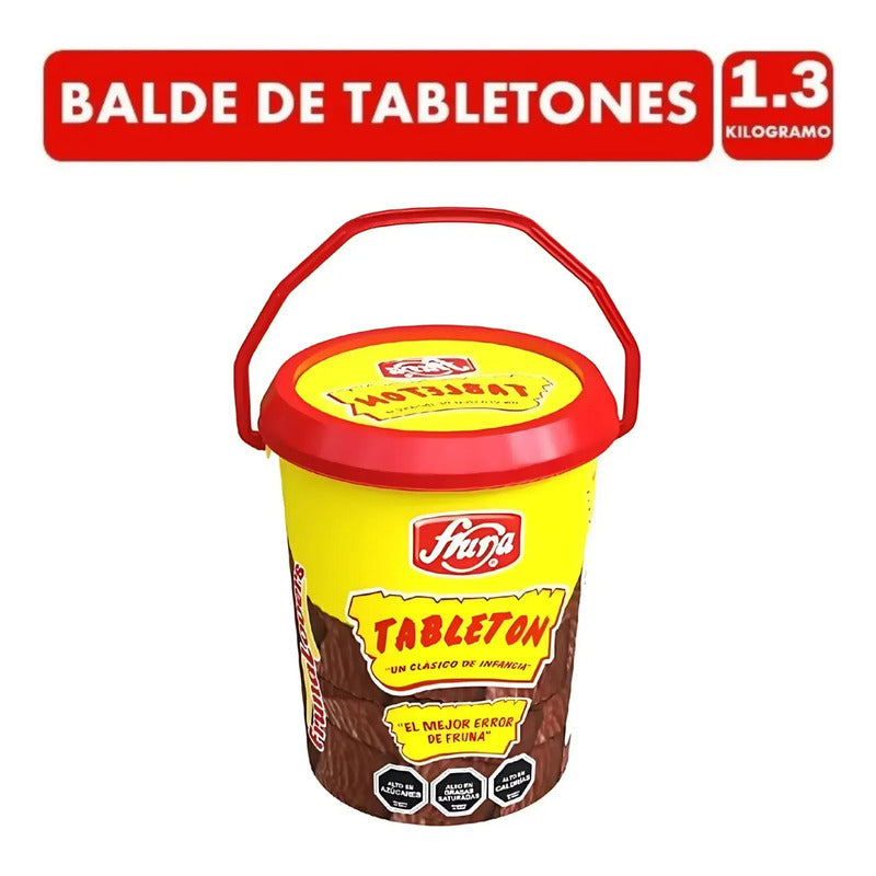 Balde De Galletas Tabletones Sabor Chocolate - Fruna 1.3 Kg