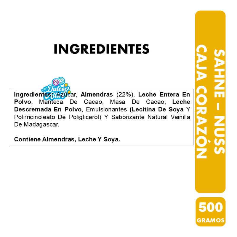 Caja Metálica Para Regalo Con Chocolates Sahne Nuss (500 Gr)