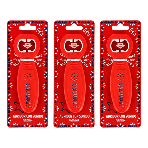Abridor Viral Con Sonido Uyuii Especial Fiestas (pack 3 Uni) Rojo