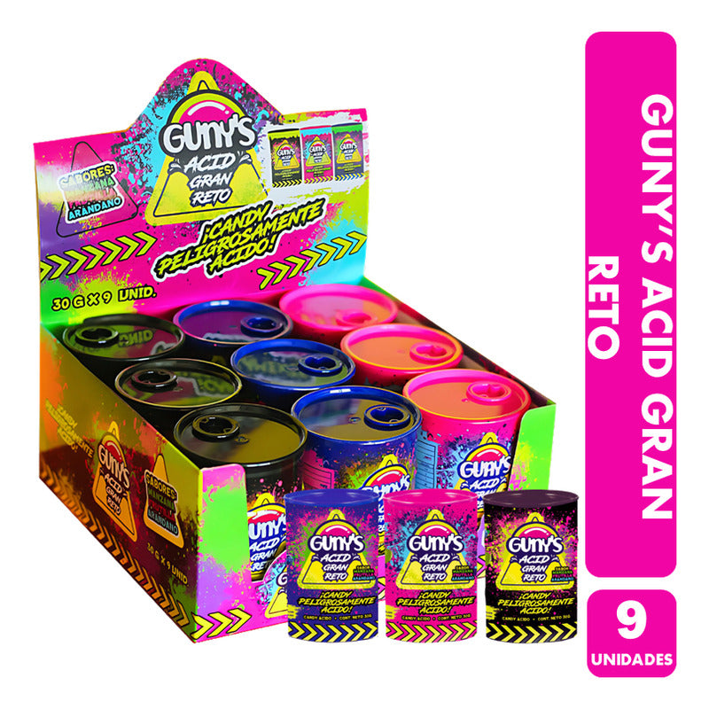 Dulces Ácidos Guny's Caramelos Sabores Frutales (caja 9 Uni)