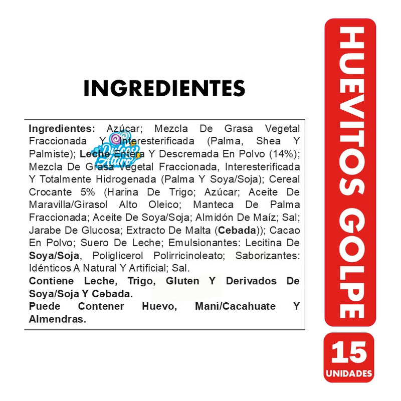 Huevitos De Chocolate Golpe De Arcor (caja Con 15 Unidades)