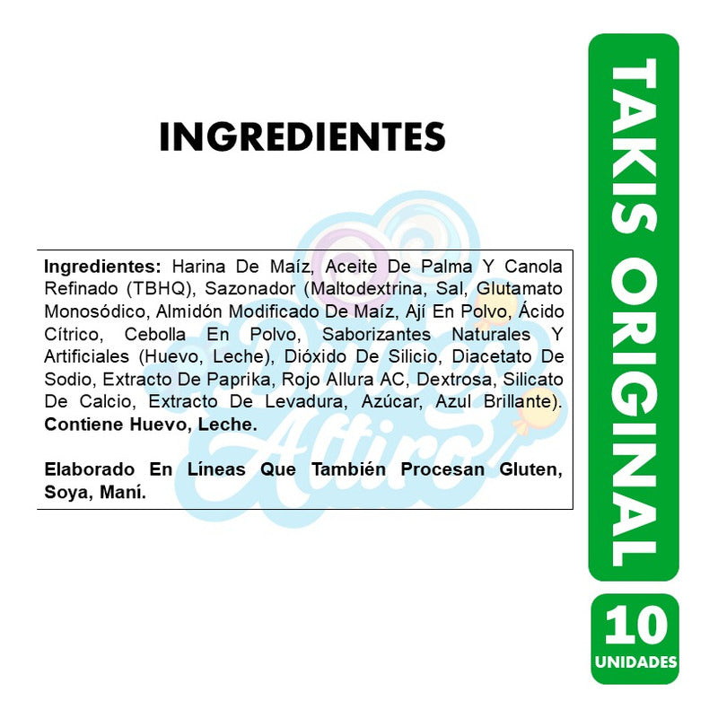 Takis Envase Verde Original - Marca Ideal (pack Con 10 Uni)