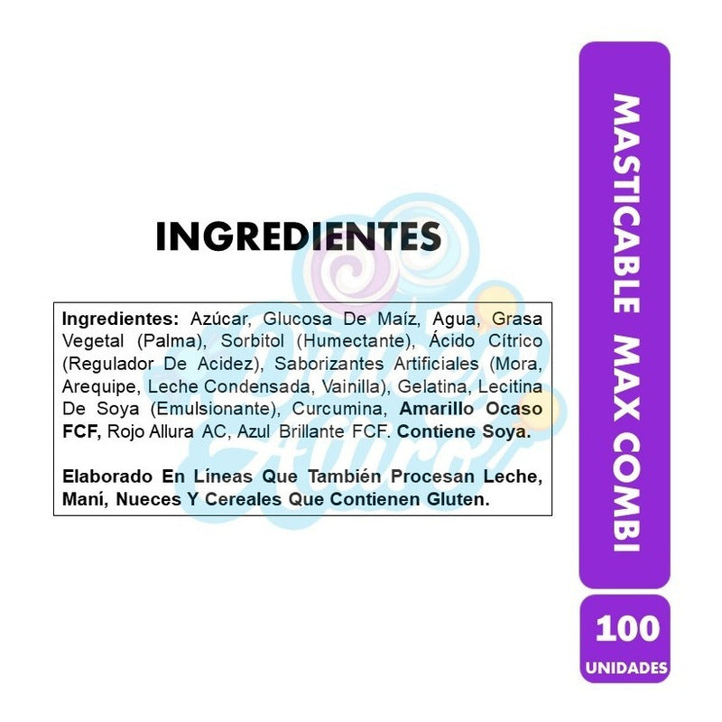Masticable Max Combi Bolsa 100 Unidades 400gr