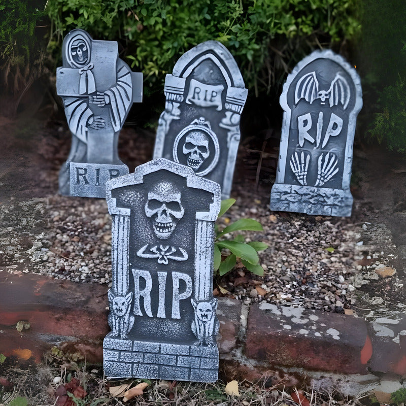 Lapidas Decorativas Especial Halloween-pack De 4 Tumbas 42cm