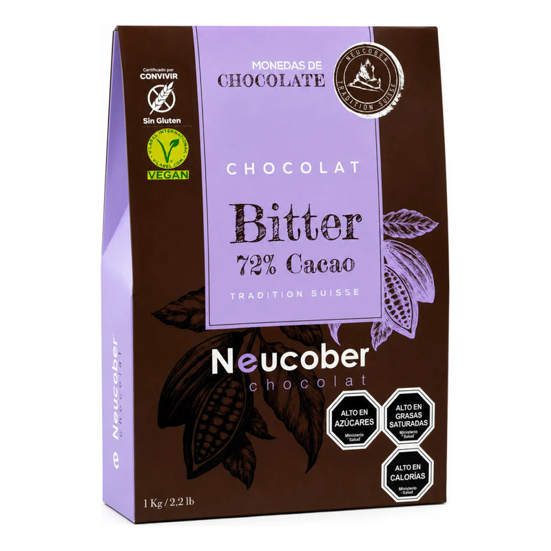 Cobertura De Chocolate Bitter 72% Cacao Neucober (1 Kg)