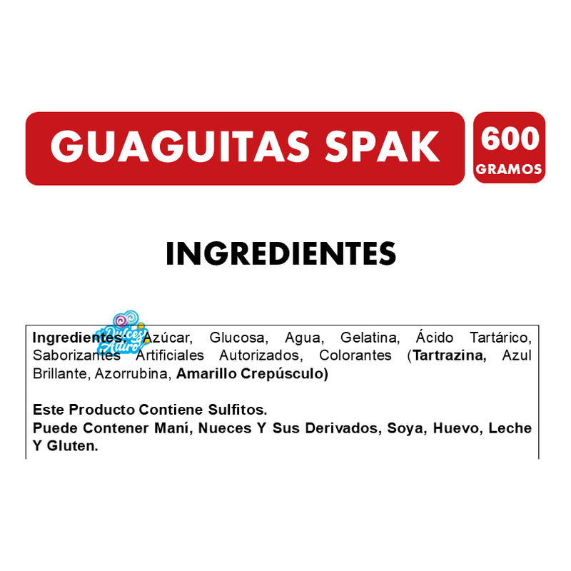 Marshmallows Guagüitas Sabores Frutales De Spak (caja 600gr)