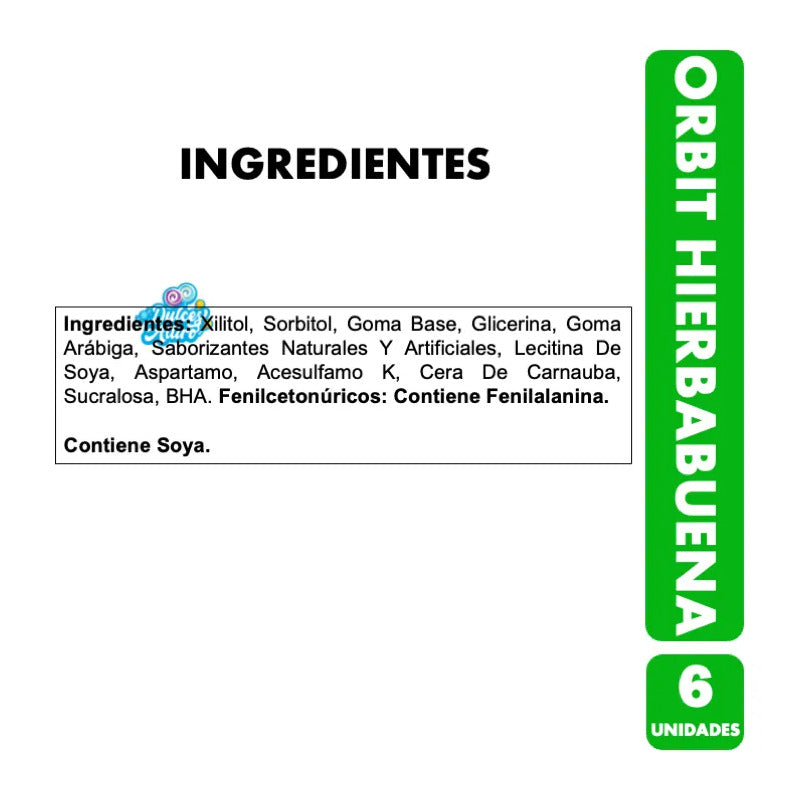 Chicle Orbit Hierbabuena Envase Verde (pack 6 Unidades)