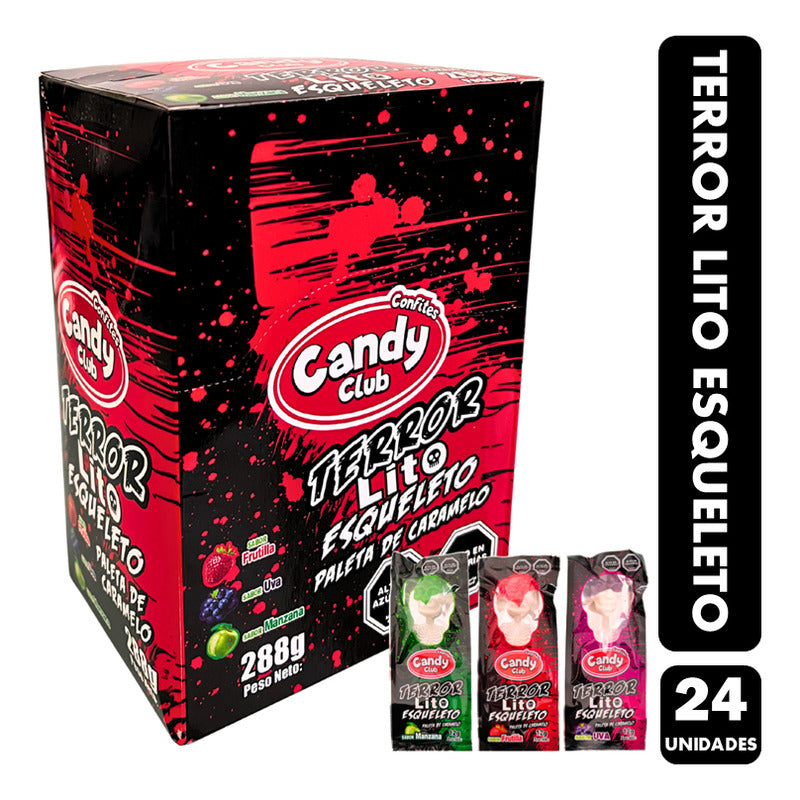 Dulces Para Halloween Paletas De Terror Candyclub (caja 24u)