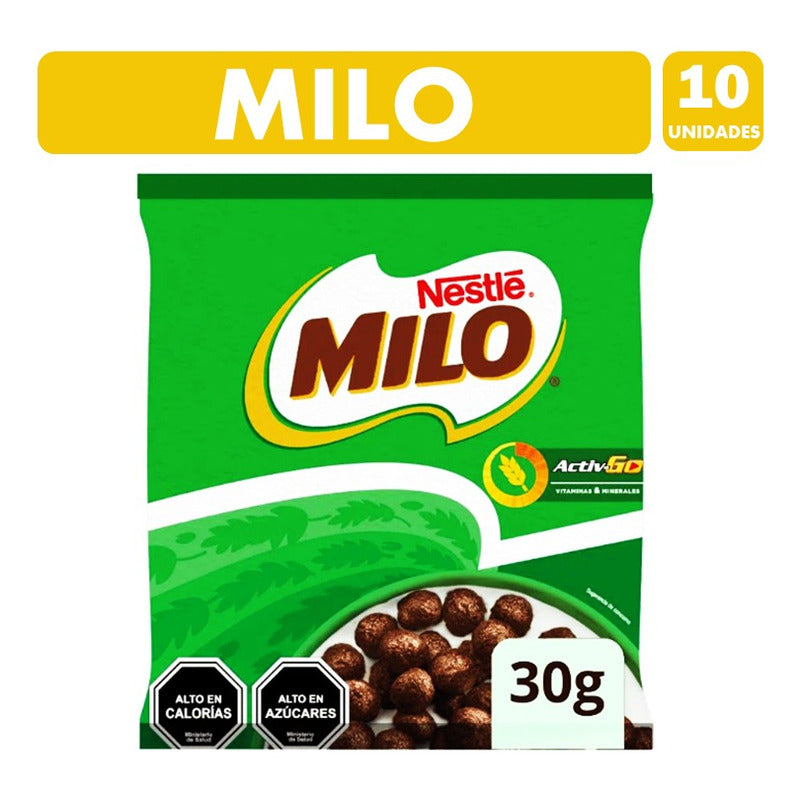 Cereal Milo Sabor Chocolate De Nestle (pack Con 10 Unidades)