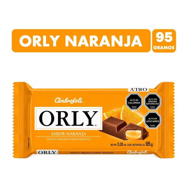 Chocolate Orly Naranja De Ambrosoli (barra 95 Gramos)