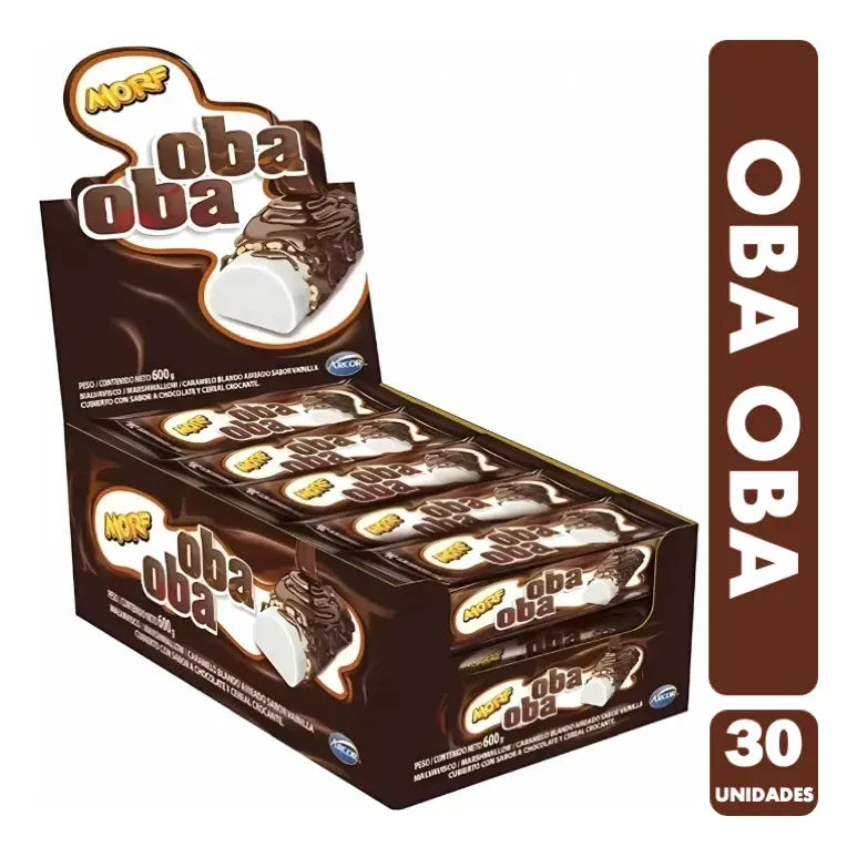 Marshmallows Oba Oba Vainilla Cubierto Con Chocolate (30 Un)