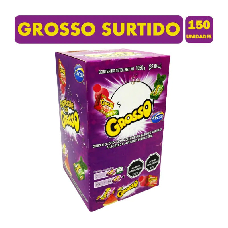 Chicles Grosso Sabores Surtidos (display Con 150 Unidades)