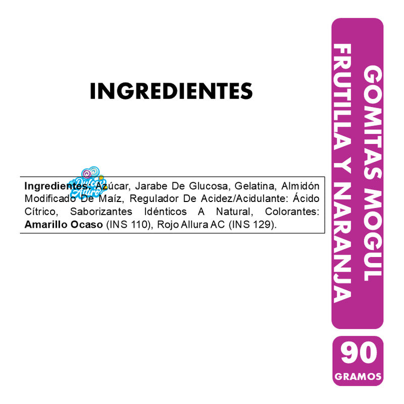 Gomitas Mogul Sabor Frutilla Y Naranja (bolsa De 90 Gramos)