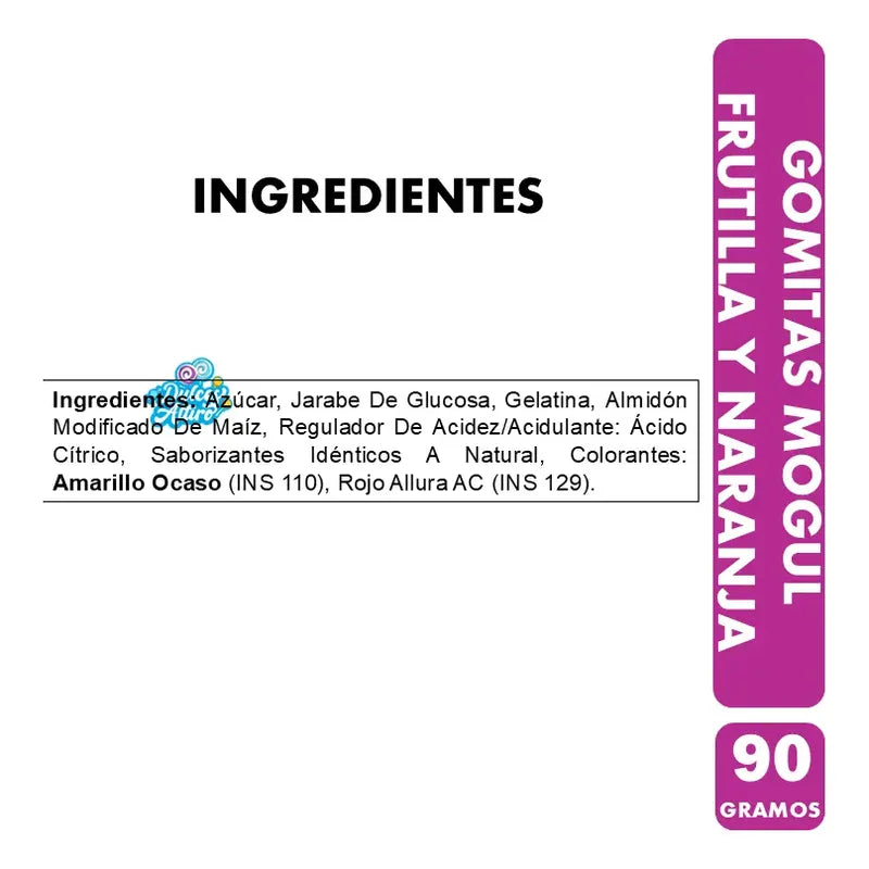 Gomitas Mogul Sabor Frutilla Y Naranja (bolsa De 90 Gramos)