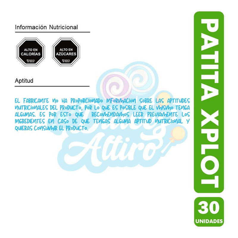 Patita Xplot- Caramelo Sabor A Manzana(caja Con 30 Unidades)