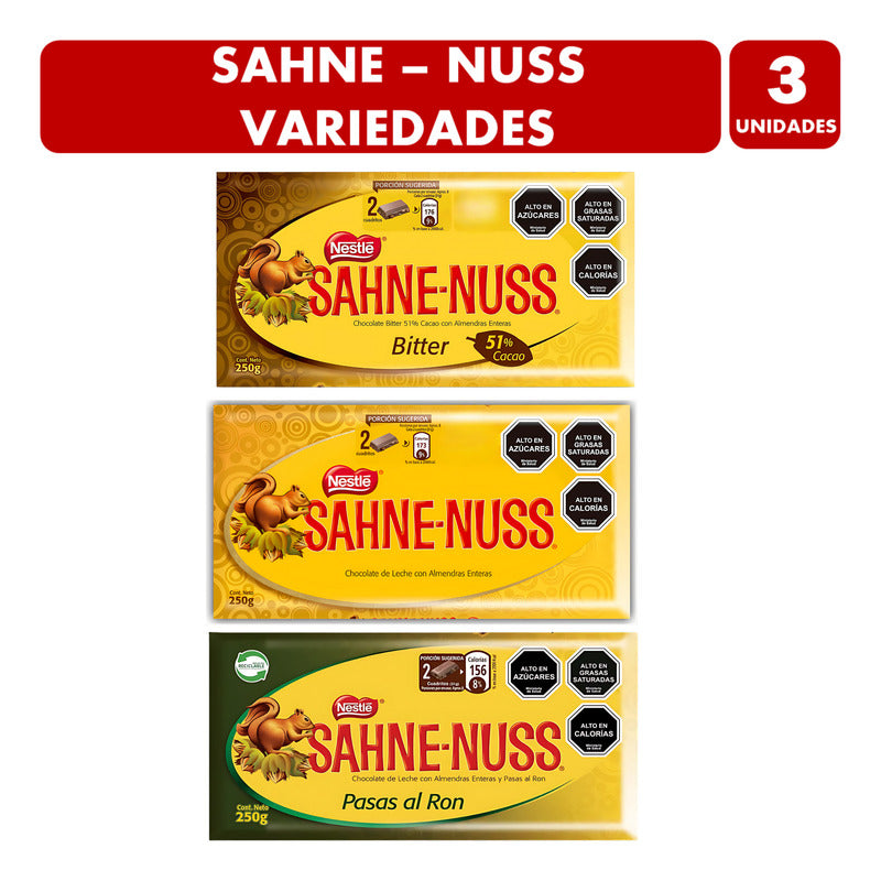 Pack Chocolates Surtidos Especial Shane-nuss (pack 3 Barras)