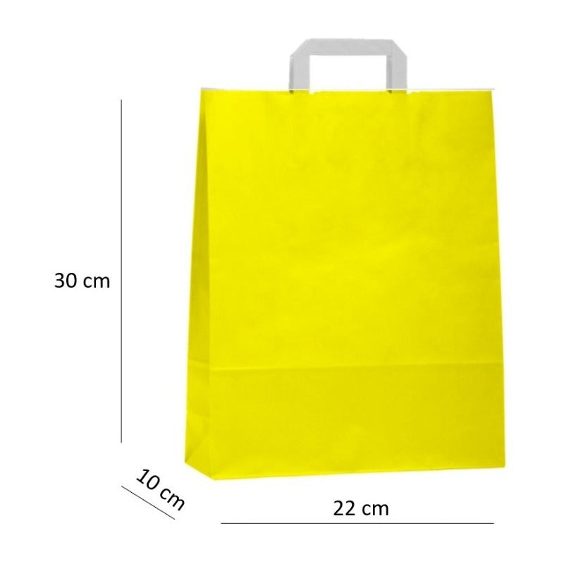 Bolsas De Papel Kraft 22x30x10cm, Con Manilla (50 Unidades)